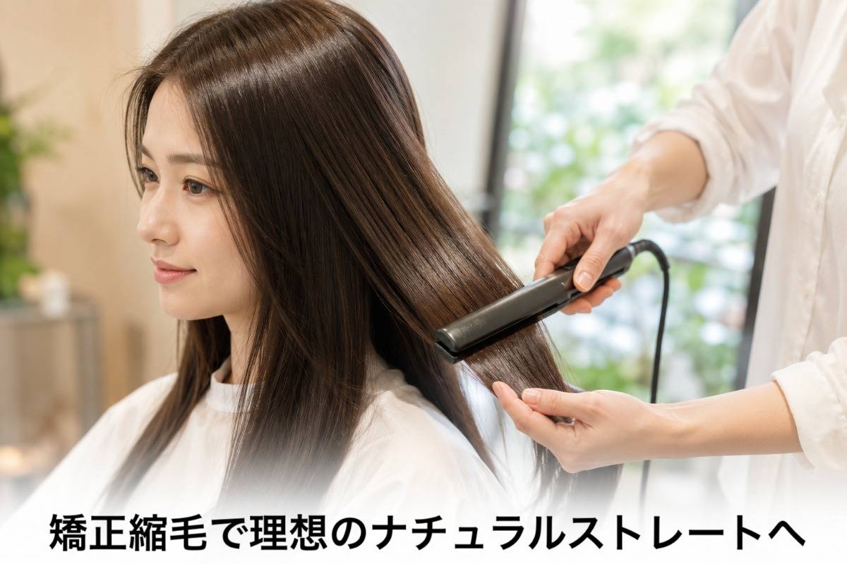 矯正縮毛で理想のナチュラルストレートへ